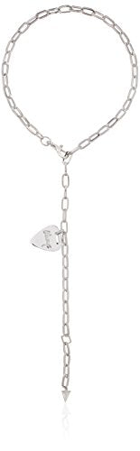 REBECCA MINKOFF GUITAR PICK SIGNATURE LINK TOGGLE Y-NECKLACE - SILVER - Brand New