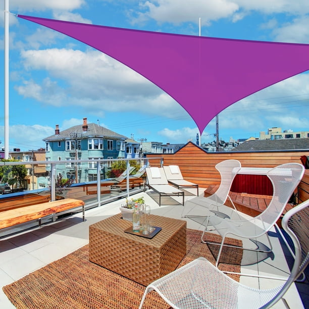 YESCOM 25FT TRIANGLE SUN SHADE SAIL 97% UV BLOCK - FUCHSIA - Like New