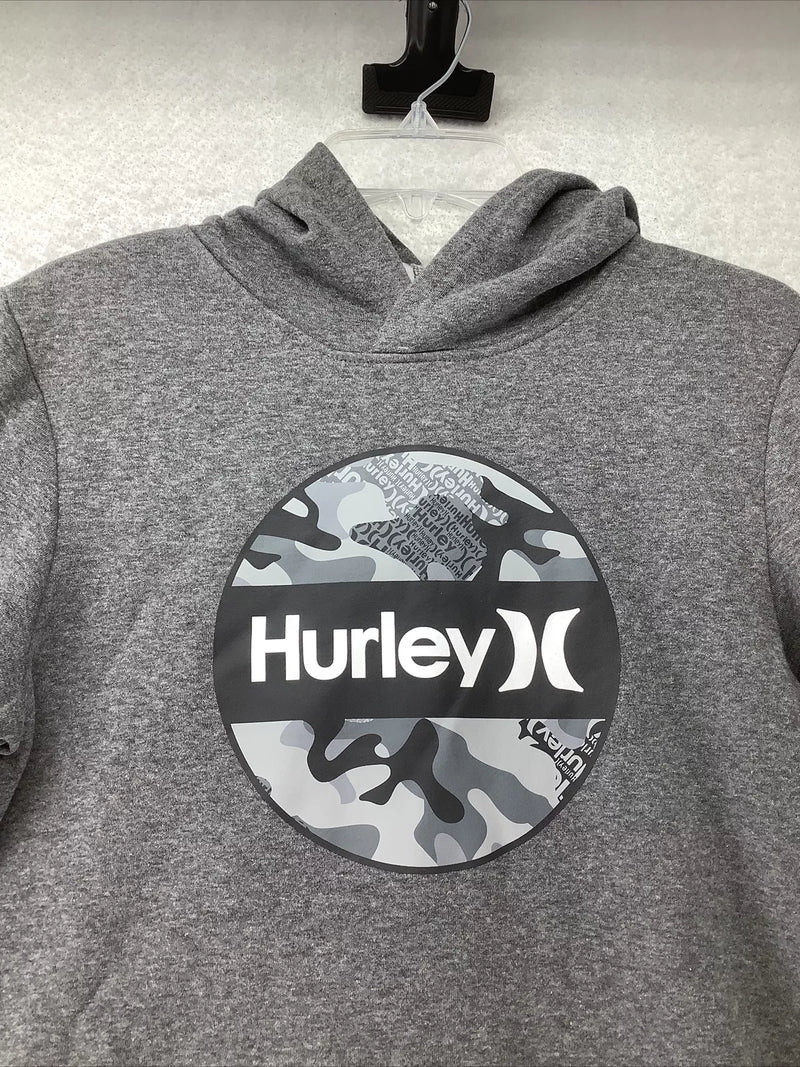 HURLEY BOYS FLEECE PULLOVER HOODIE - SIZE: YOUTH M - CHARCOAL HEATHER - Brand New