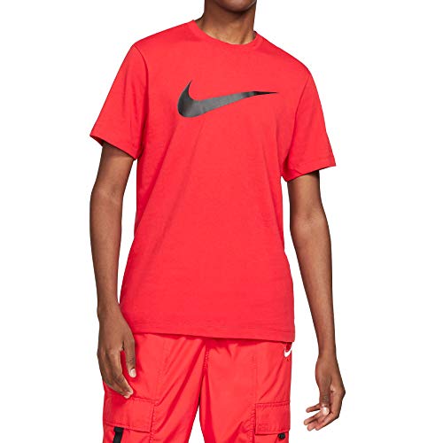 NIKE SPORTSWEAR SWOOSH MEN'S T-SHIRT - UNIVERSITY RED/BLACK SIZE X-LARGE - Brand New