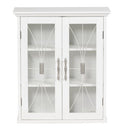 Elegant Home Fashions Delaney Removable Wooden Wall Cabinet 2 Doors, White - Brand New