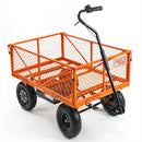 SuperHandy Electric-Assist Garden Cart, 5.7 Cubic Ft Utility Wagon - Orange - Like New