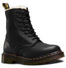 DR. MARTENS 1460 WOMEN'S FAUX FUR LINED LACE UP BOOTS BLACK SIZE 7 - Like New