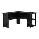AMERIWOOD HOME DAKOTA L-DESK WITH BOOKSHELVES 9354026PCOM - BLACK OAK - Like New