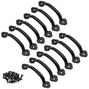 AMGIIMOR 12 PCS 4 Inch Drawer Pulls, Matte Black Rustic Cabinet Pulls HQ0284-BLK - Like New