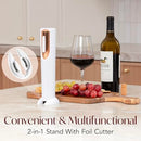 VIN FRESCO ELECTRIC WINE OPENER WITH BUILT-IN FOIL CUTTER - WHITE & ROSE GOLD - Like New