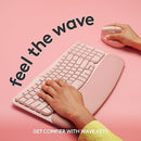 Logitech Wave Keys Wireless Ergonomic Keyboard with Cushioned Palm Rest Rose - Like New