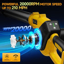 PILENTO LEAF BLOWER CORDLESS 2 BATTERIES FAST CHARGER 210 MPH ES-V3617 - YELLOW - Like New