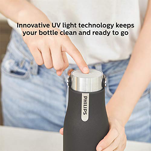 PHILIPS Water GoZero UV Self-Cleaning Smart Water Bottle Vacuum Stainless Steel - Like New