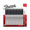 SHARPIE PERMANENT FINE-POINT MARKERS GRAY BARREL BLACK INK PACK 12 MARKERS - Brand New