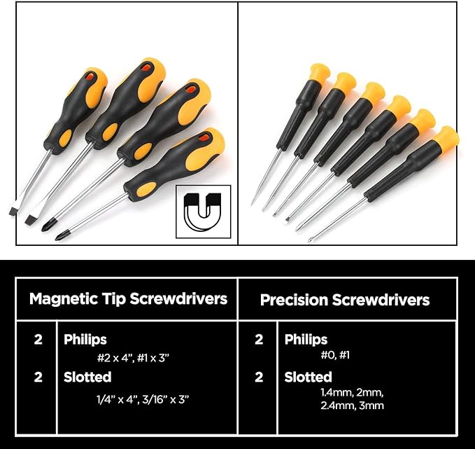 STEELHEAD 87 pcs Tool Set Screwdriver Handle Magnetic Screwdrivers YELLOW/BLACK Like New