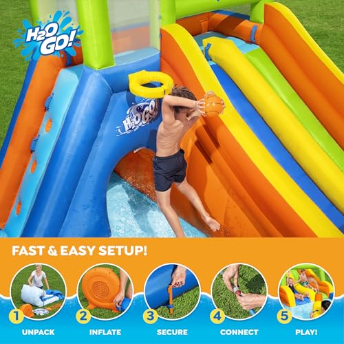 BESTWAY HTG H2OGO! 19'8" X 12'4" X 8'8" WILD TIDE MEGA WATER PARK (53368E) BLUE - Like New