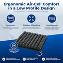 Roho Low Profile Air Cell Wheelchair Cushion Adjustable Inflatable Seat Pad - Like New