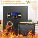 Tiskgg 2.3 Cu ft Fireproof Safe Box Fireproof Bag Electronic G-450 - Black/Gold - Like New