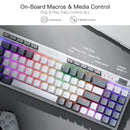 RED DRAGON REDRAGON K655 75% RGB WIRED MECHANICAL KEYBOARD - WHITE/GRAY - Like New