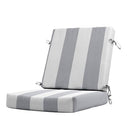 California Umbrella GCDC20B Dining Chair Cushion 20" x 40" GREY/WHITE - Like New
