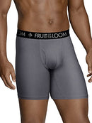 FRUIT OF THE LOOM MEN'S MICRO MESH BOXER BRIEFS 3 PIECE MEDIUM REGULAR BLUES - Brand New