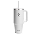 HYDRO FLASK 40OZ TRAVEL TUMBLER WITH HANDLE, LID, STRAW TT40PS110 - WHITE - Like New