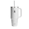 HYDRO FLASK 40OZ TRAVEL TUMBLER WITH HANDLE, LID, STRAW TT40PS110 - WHITE - Like New