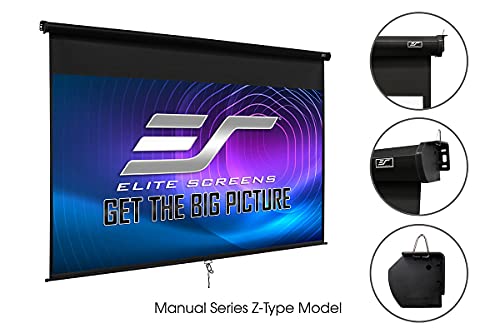 ELITE SCREENS MANUAL B 110" 16:9 4K ULTRA HD WALL/CEILING MOUNT MANUAL SCREEN - Like New