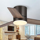 PARROT UNCLE KIELAH 48 IN LED BRONZE FLUSH MOUNT CEILING FAN REMOTE - BROWN - Like New