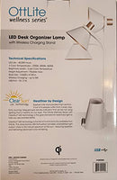OttlLite Wellness Series LED Desk Lamp with Wireless Charging Stand - Black - Brand New