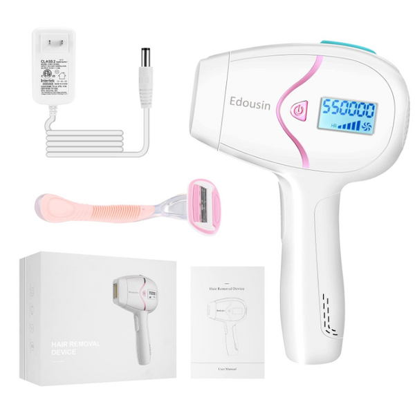 EDOUSIN Laser Hair Permanent Remover Device-2 Flash Mode White - Scratch & Dent
