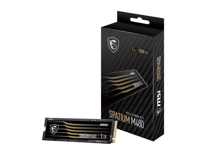 MSI SPATIUM M480 PCIe 4.0 NVMe M.2 1TB Internal SSD PCIe Gen4 NVMe 1.4