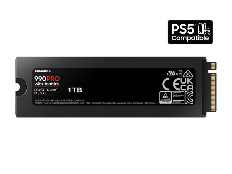 SAMSUNG SSD 990 PRO with Heatsink 1TB, PCIe 4.0, Sew. Read Speeds Up-to