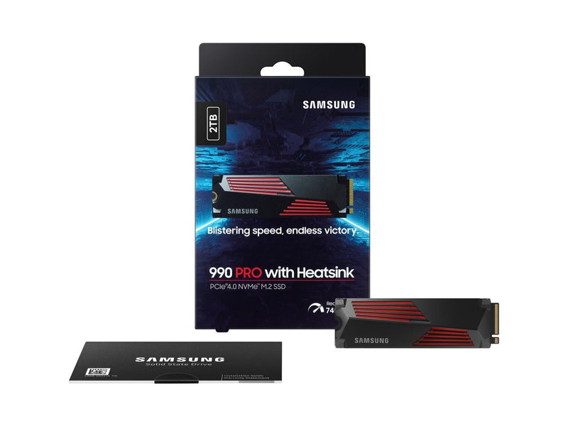 SAMSUNG SSD 990 PRO with Heatsink 2TB, PCIe 4.0, Sew. Read Speeds Up-to