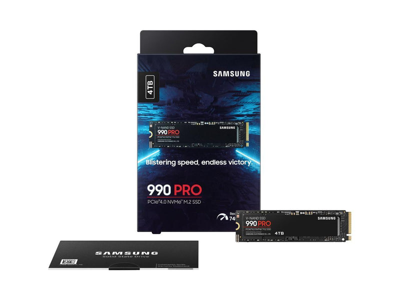 SAMSUNG SSD 990 PRO 4TB, PCIe Gen4 M.2 2280, Seq. Read Speeds Up-to 7,450MB/s