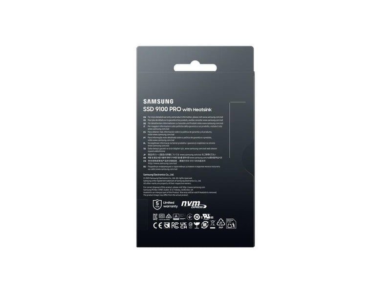 SAMSUNG SSD 9100 PRO with Heatsink 4TB, PCIe 5.0x4 M.2 2280, Seq. Read Speeds Up