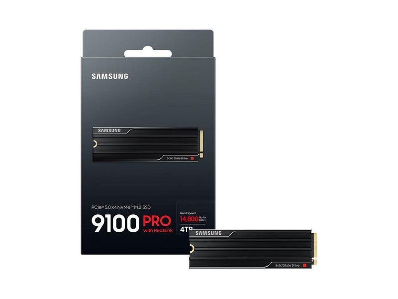 SAMSUNG SSD 9100 PRO with Heatsink 4TB, PCIe 5.0x4 M.2 2280, Seq. Read Speeds Up