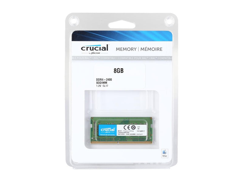 Crucial RAM 8GB DDR4 2400 MHz CL17 Memory for Mac CT8G4S24AM