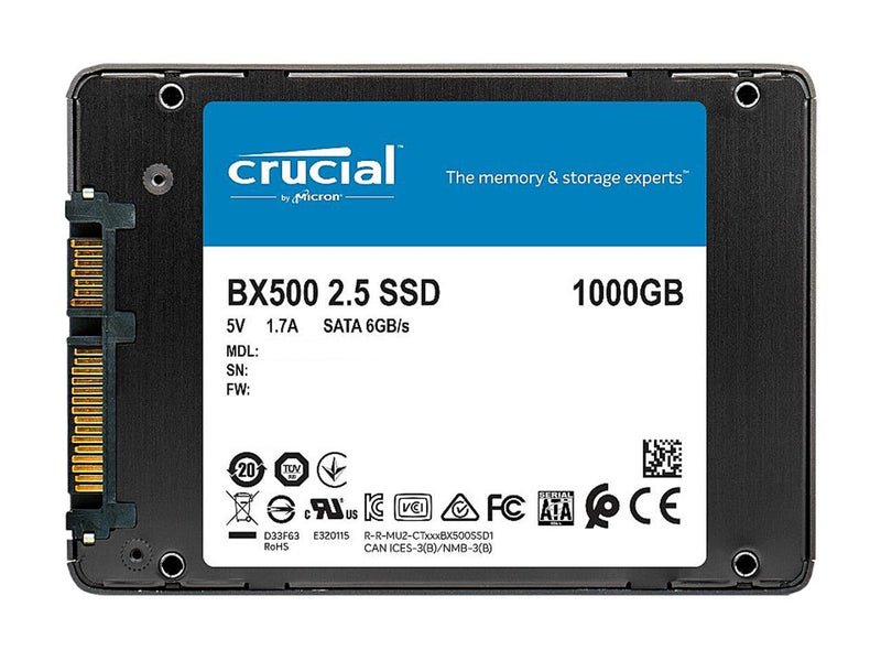 Crucial BX500 1TB 3D NAND SATA 2.5-Inch Internal SSD, up to 540MB/s -