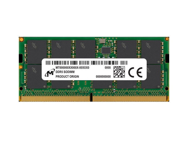 Micron 16GB DDR5-4800 ECC SODIMM Memory - 1Rx8 Single Rank - CL40 - Unbuffered -