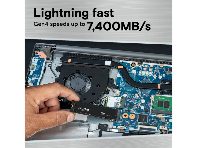 Crucial T500 2TB Gen4 NVMe M.2 Internal Gaming SSD with Heatsink, Up to