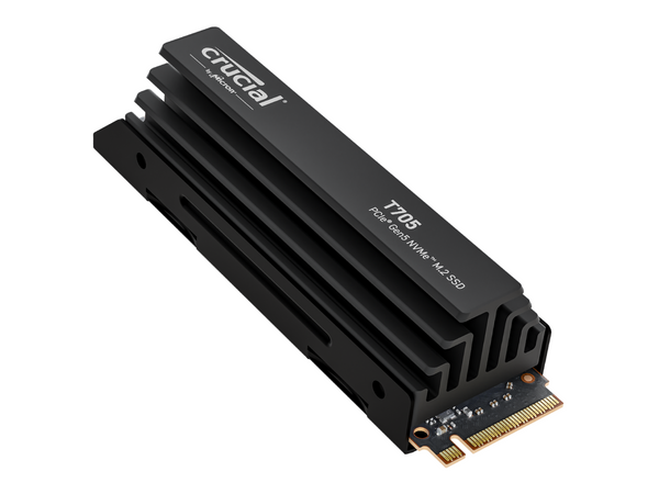 Crucial T705 1TB PCIe Gen5 NVMe M.2 SSD with Heatsink  - Up to 13,600 MB/s -