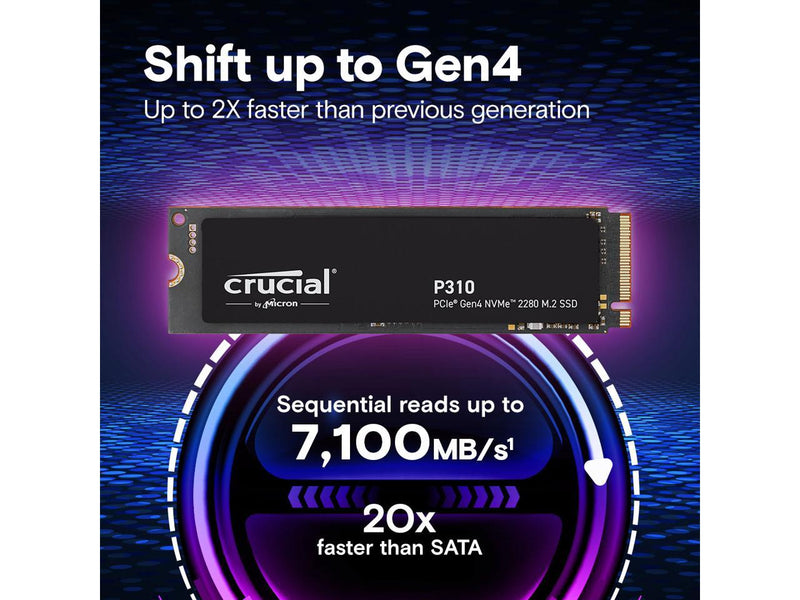 Crucial P310 M.2 2280 4TB PCI-Express 4.0 x4 NVMe 3D NAND Internal Solid State