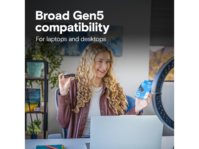 Crucial P510 1TB Gen5 NVMe SSD, Up to 11,000 MB/s, PCIe 5.0 M.2 2280 SSD,