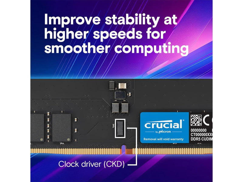 Crucial 128GB (2 x 64GB) 288-Pin PC RAM DDR5 6400 (PC5 51200) Desktop Memory