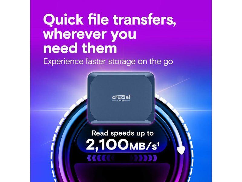 Crucial X10 4 TB Portable Solid State Drive - External - USB 3.2 Gen 2x2