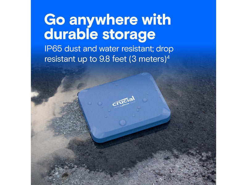 Crucial X10 2TB Portable Solid State Drive - External - USB 3.2 Gen 2x2
