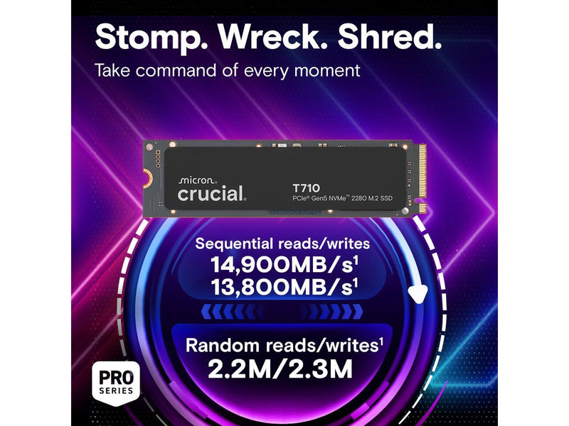 Crucial T710 M.2 2280 4TB PCI-Express 5.0 x4 TLC NAND² Internal Solid State