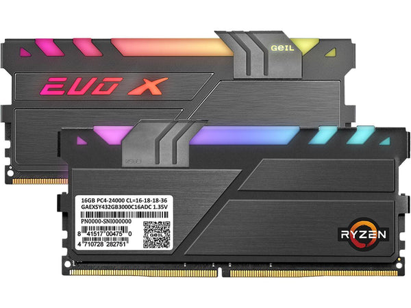 GeIL EVO X II 32GB (2 x 16GB) DDR4 3000 (PC4 24000) Desktop Memory Model