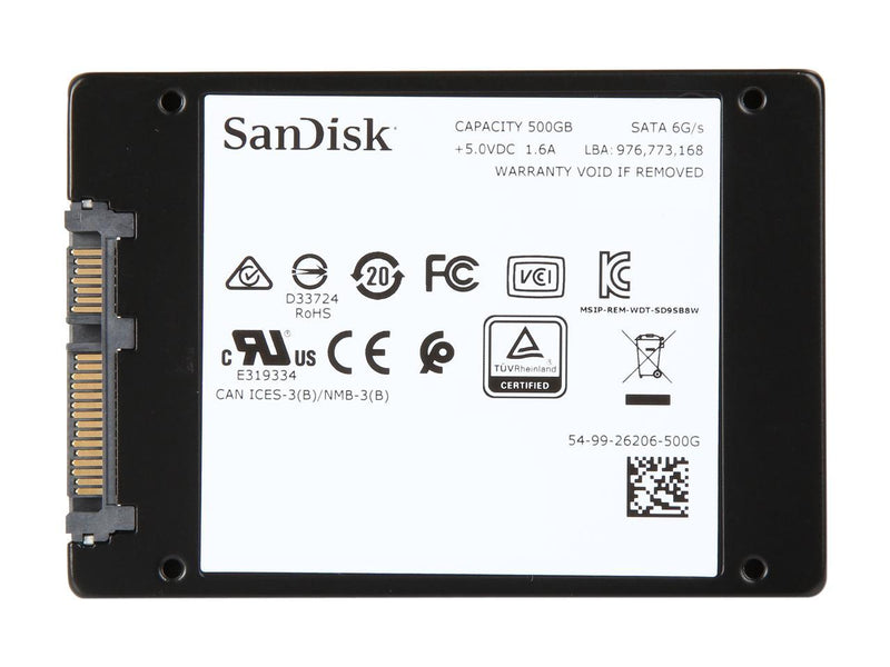 SanDisk Ultra 3D NAND 500GB Internal SSD - SATA III 6 Gb/s, 2.5 Inch /7