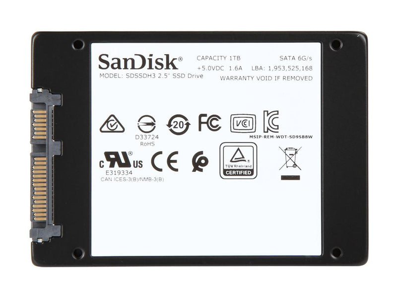 SanDisk Ultra 3D 2.5" 1TB SATA III 3D NAND Internal Solid State Drive (SSD)