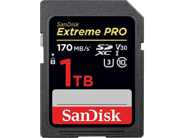 SanDisk 1TB Extreme PRO SDXC UHS-I Card - C10, U3, V30, 4K UHD, SD Card