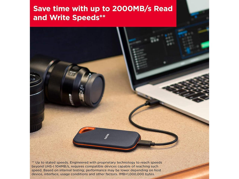 SanDisk 4TB Extreme PRO Portable SSD - Up to 2000MB/s - USB-C, USB 3.2 Gen 2x2,