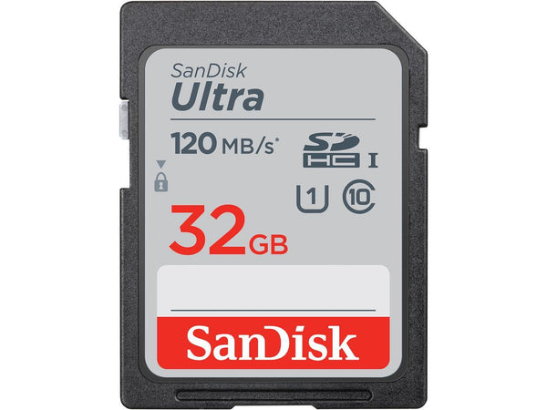 SanDisk 32GB Ultra SDHC UHS-I Memory Card - 120MB/s, C10, U1, Full HD